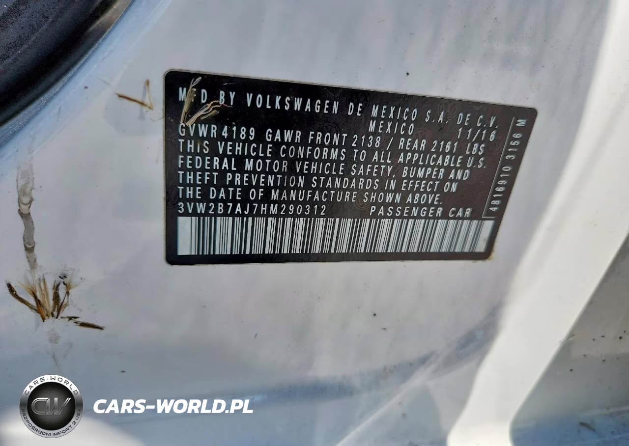 2017 Volkswagen Jetta S VIN:3VW2B7AJ7HM290312 - 12