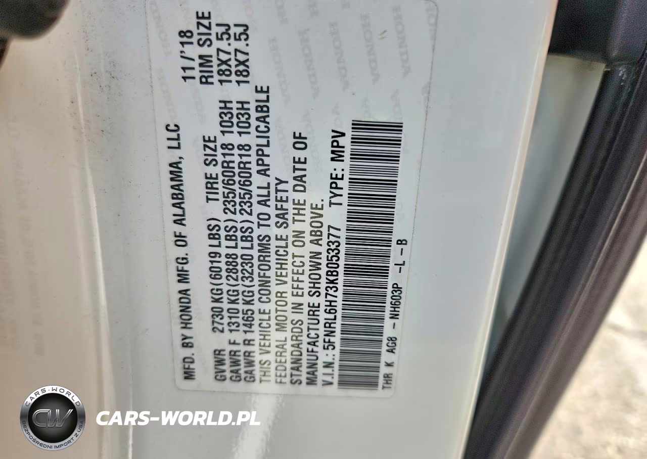 2019 Honda Odyssey Exl VIN:5FNRL6H73KB053377 - 13