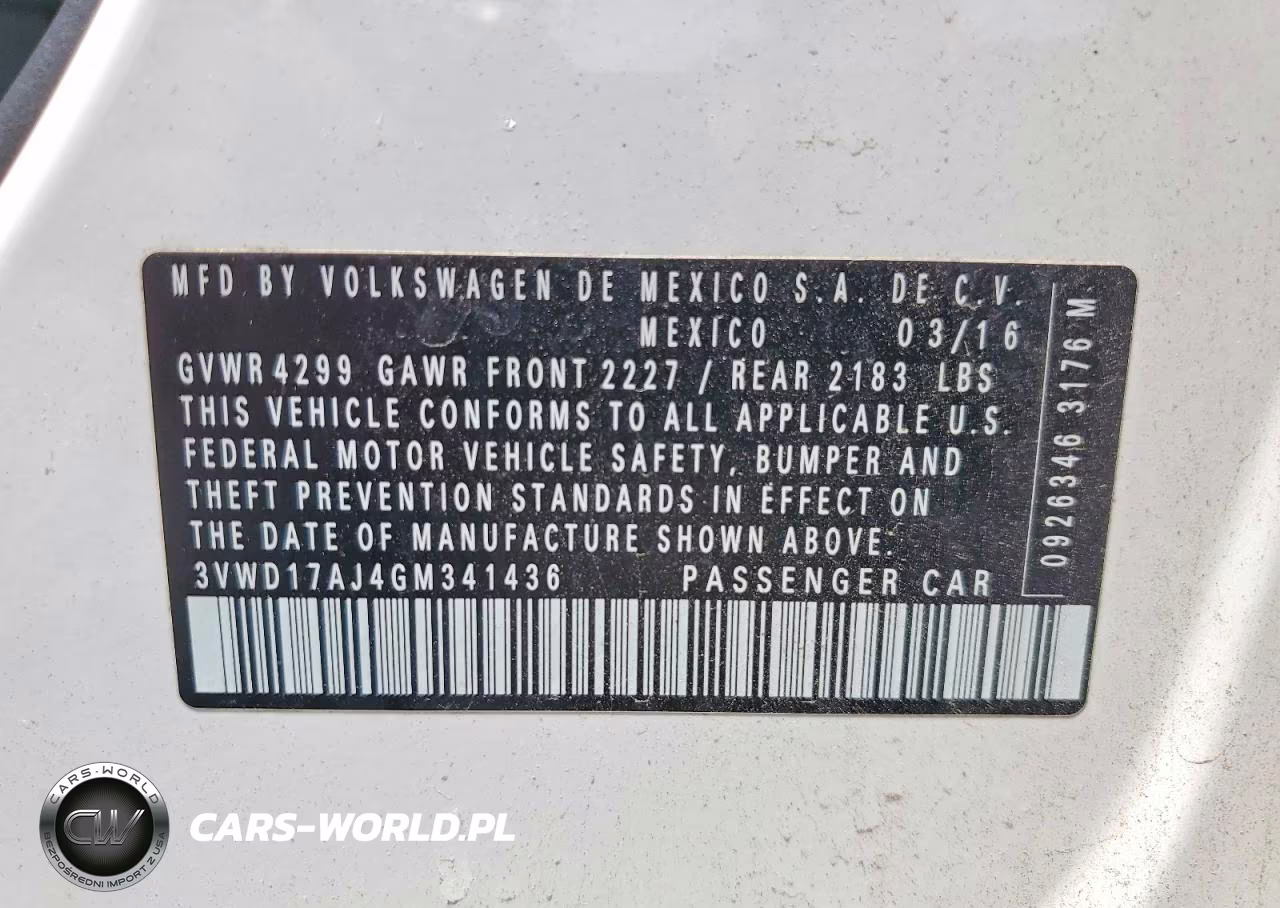 2016 Volkswagen Jetta Sport VIN:3VWD17AJ4GM341436 - 12