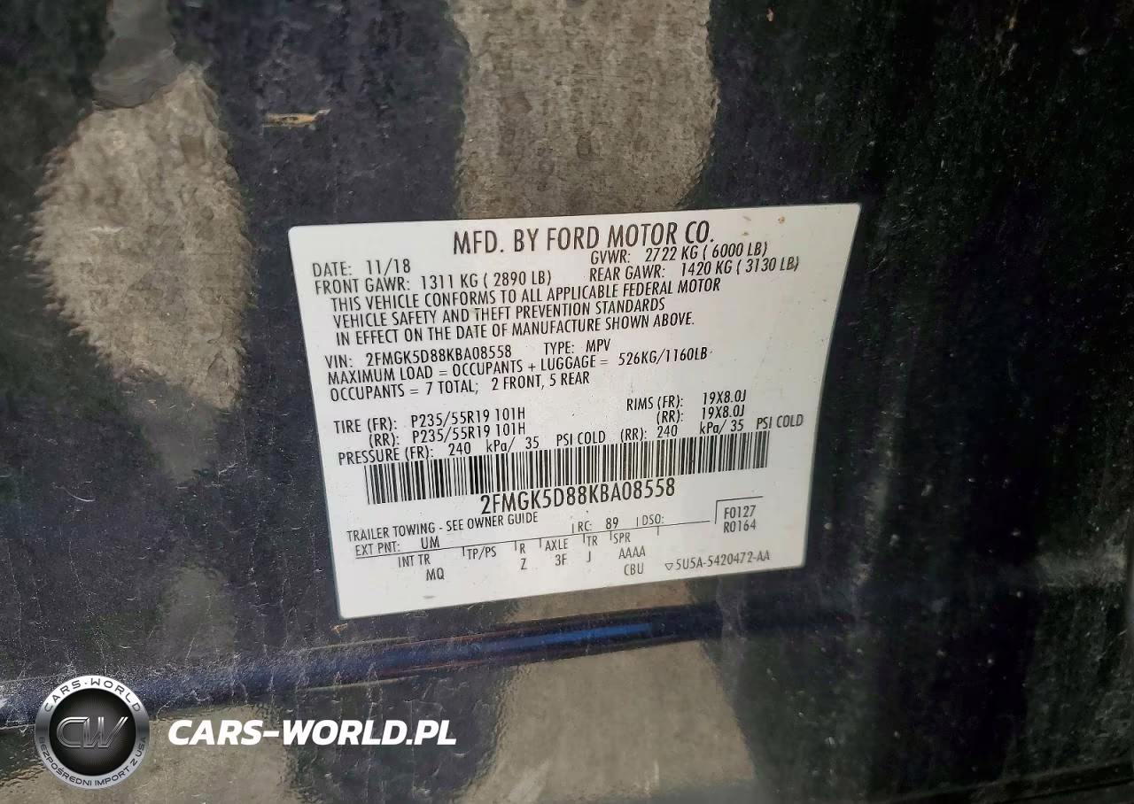 2019 Ford Flex Limited VIN:2FMGK5D88KBA08558 - 14