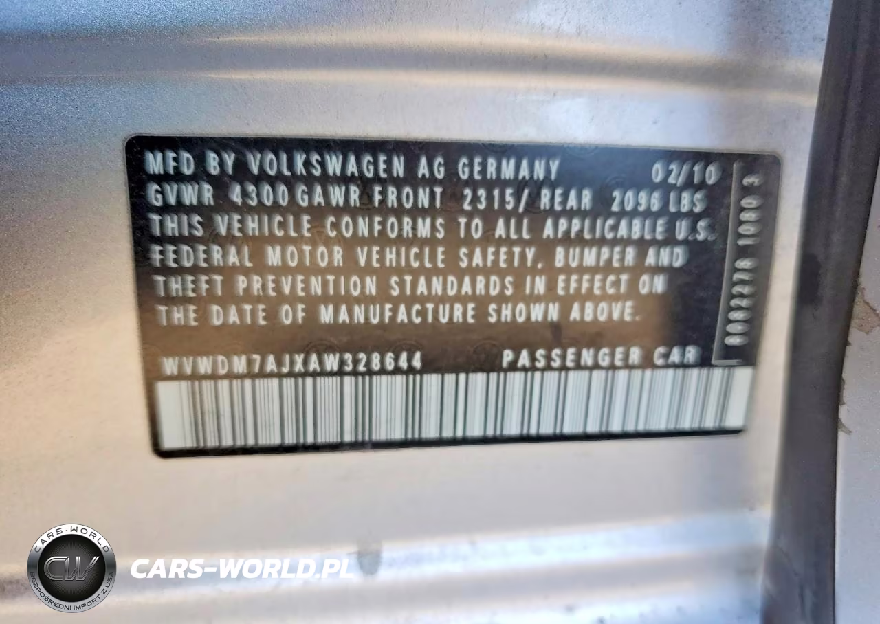 2010 Volkswagen Golf VIN:WVWDM7AJXAW328644 - 12