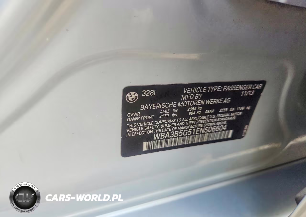 2014 BMW 328 Xi Sulev VIN:WBA3B5G51ENS06604 - 12