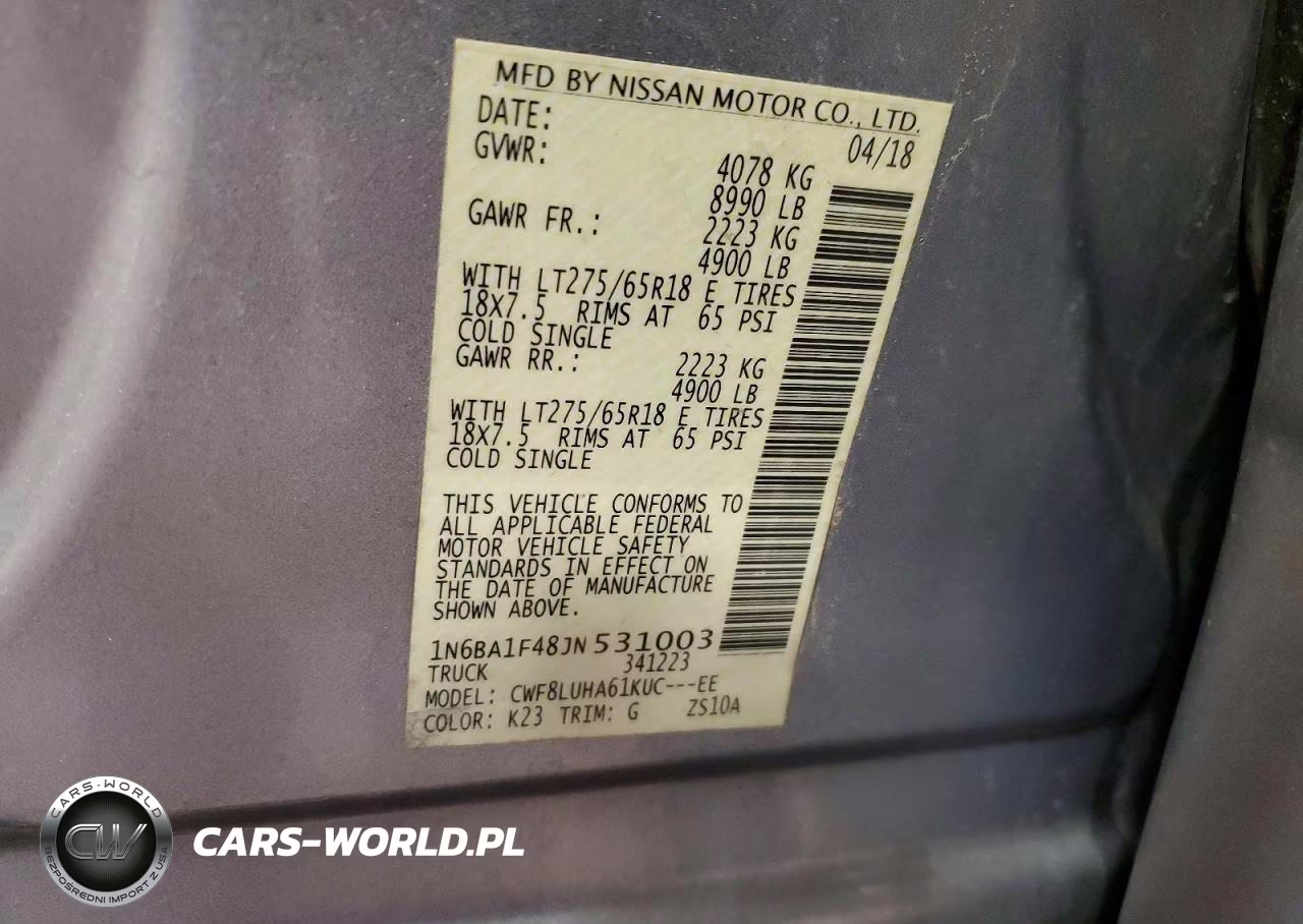 2018 Nissan Titan Xd Pro-4X VIN:1N6BA1F48JN531003 - 13