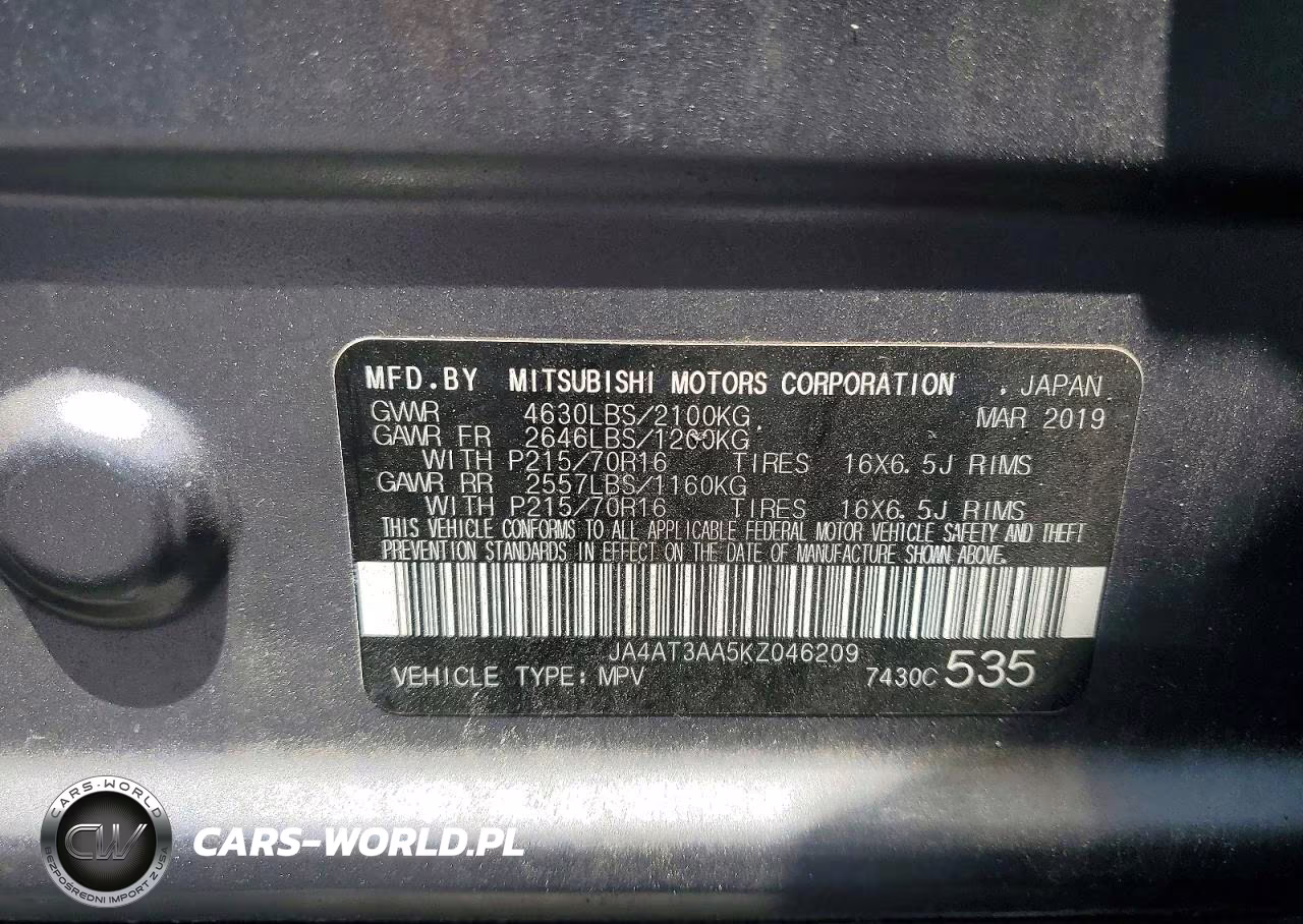 2019 Mitsubishi Eclipse Cross Es VIN:JA4AT3AA5KZ046209 - 13