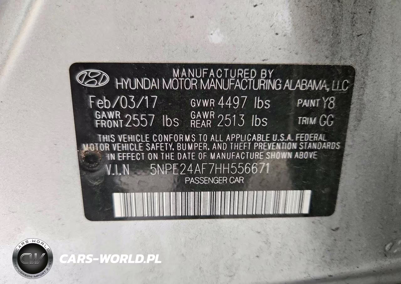 2017 Hyundai Sonata Se VIN:5NPE24AF7HH556671 - 12