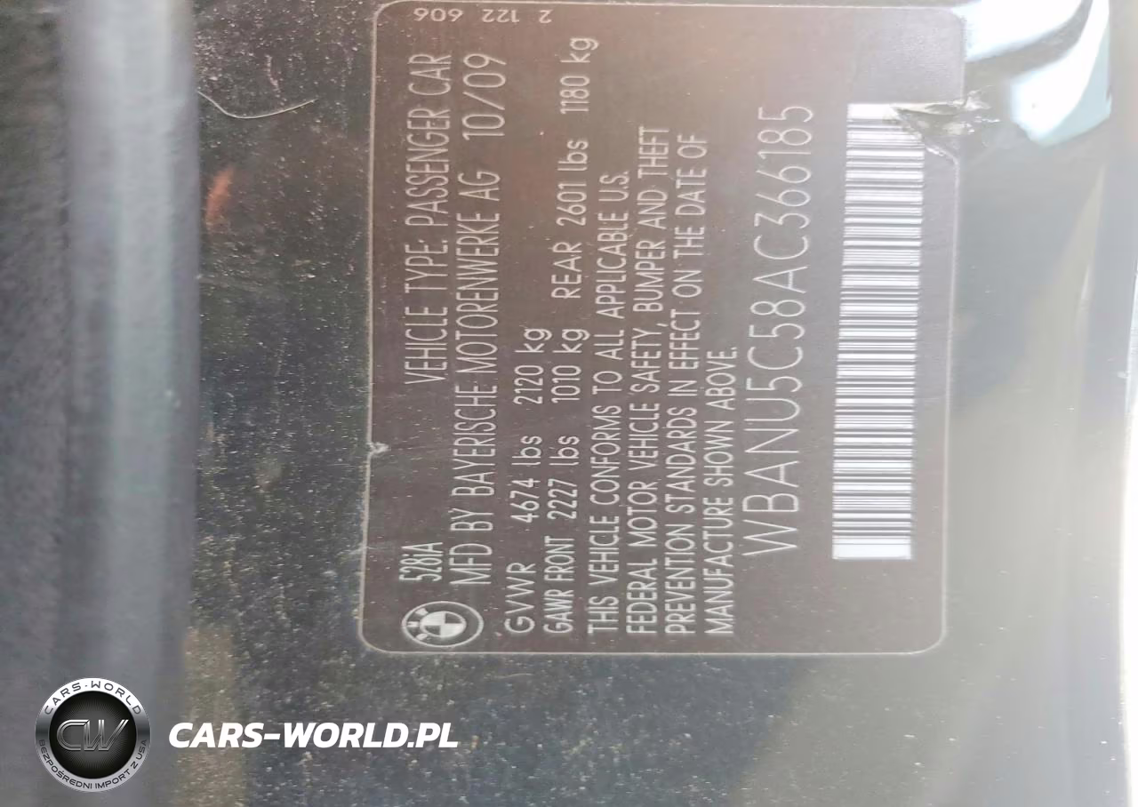 2010 BMW 528 I VIN:WBANU5C58AC366185 - 12