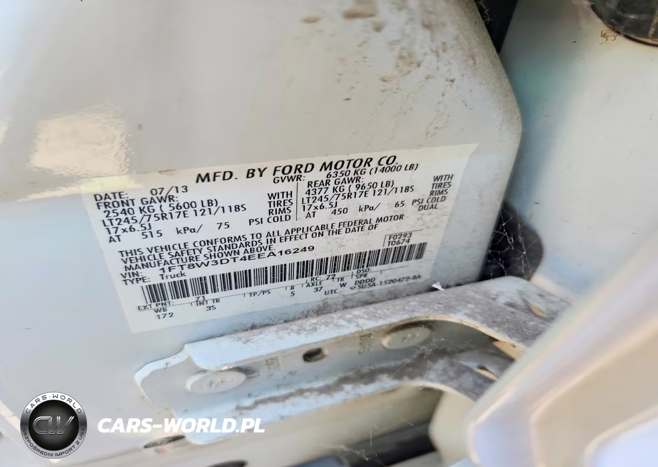 2014 Ford F350 Super Duty VIN:1FT8W3DT4EEA16249 - 12