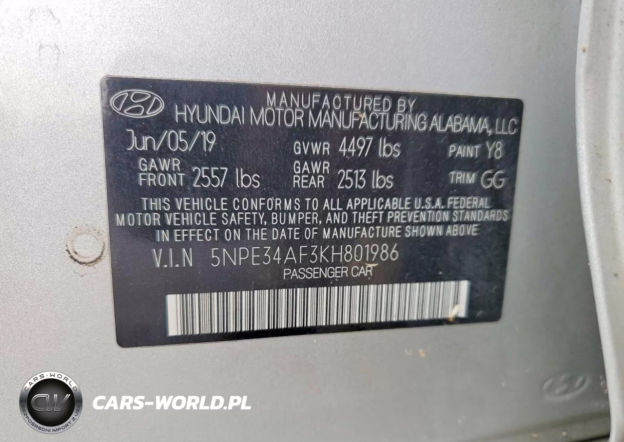 2019 Hyundai Sonata Sel VIN:5NPE34AF3KH801986 - 12