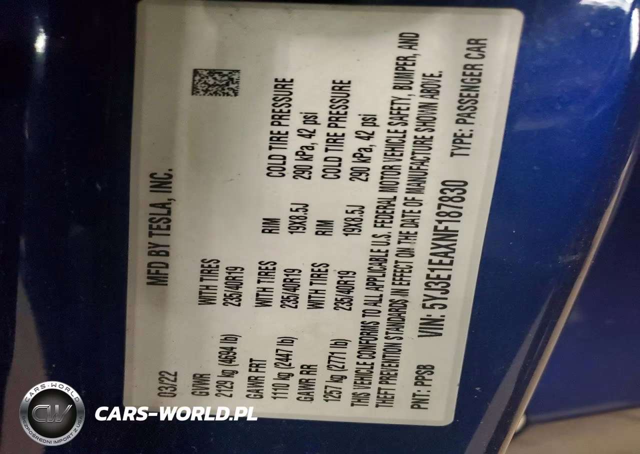 2022 Tesla Model 3 VIN:5YJ3E1EAXNF187830 - 12