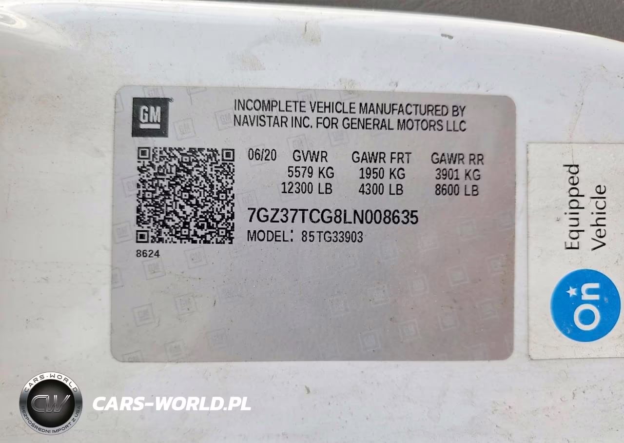 2020 GMC Savana Cutaway G3500 VIN:7GZ37TCG8LN008635 - 12