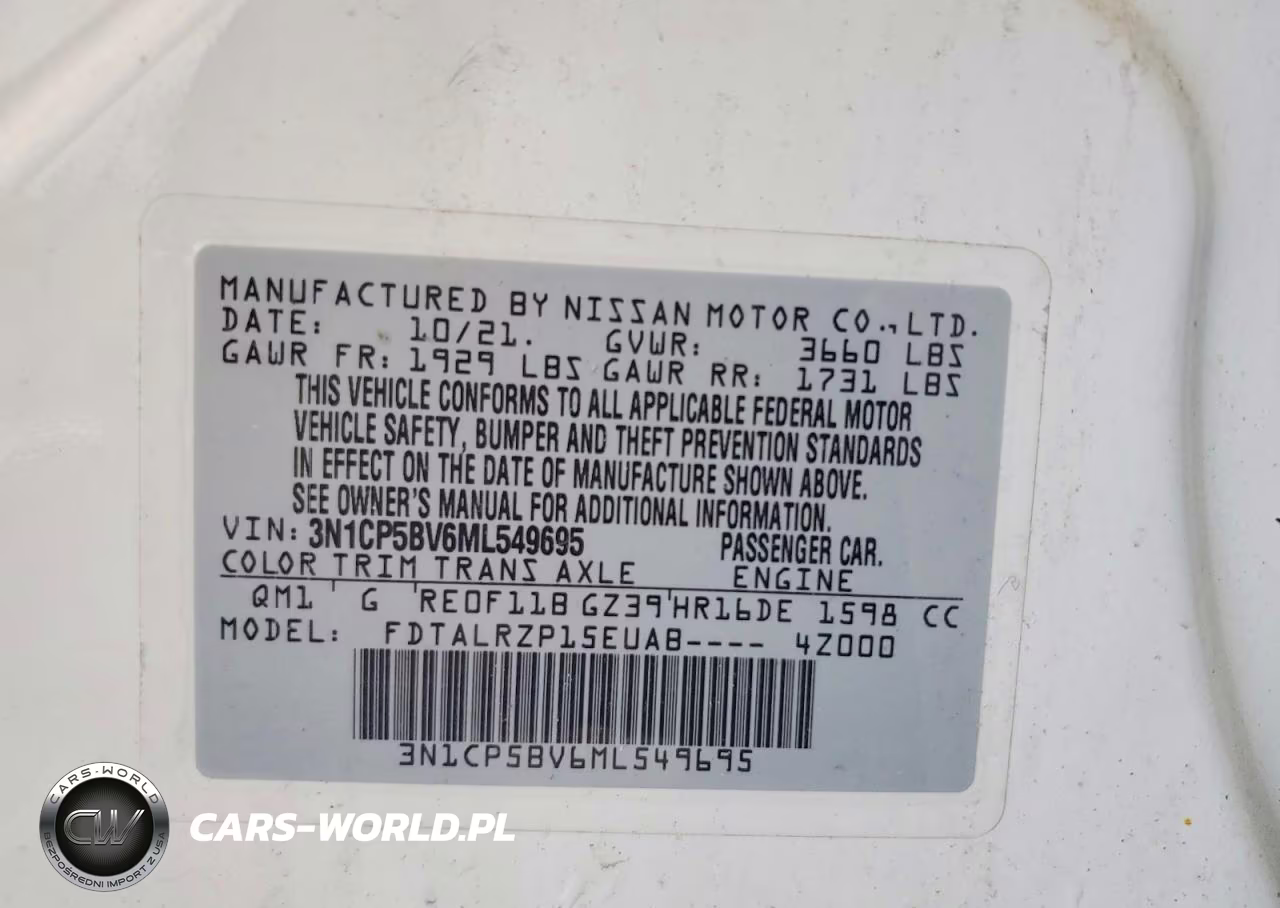 2021 Nissan Kicks S VIN:3N1CP5BV6ML549695 - 13