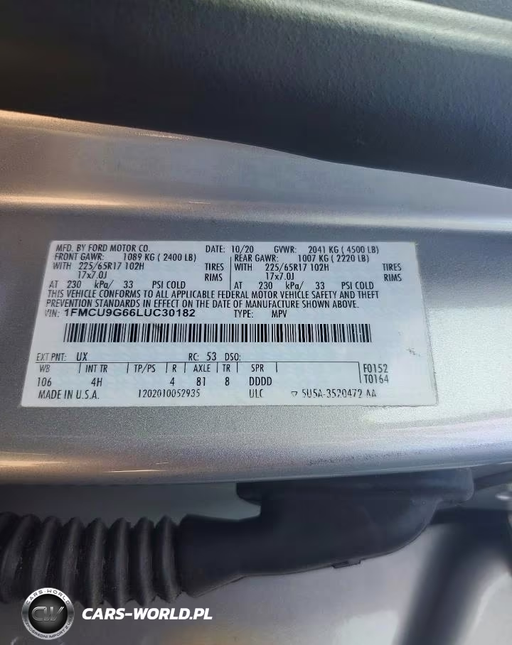 2020 Ford Escape Se VIN:1FMCU9G66LUC30182 - 13