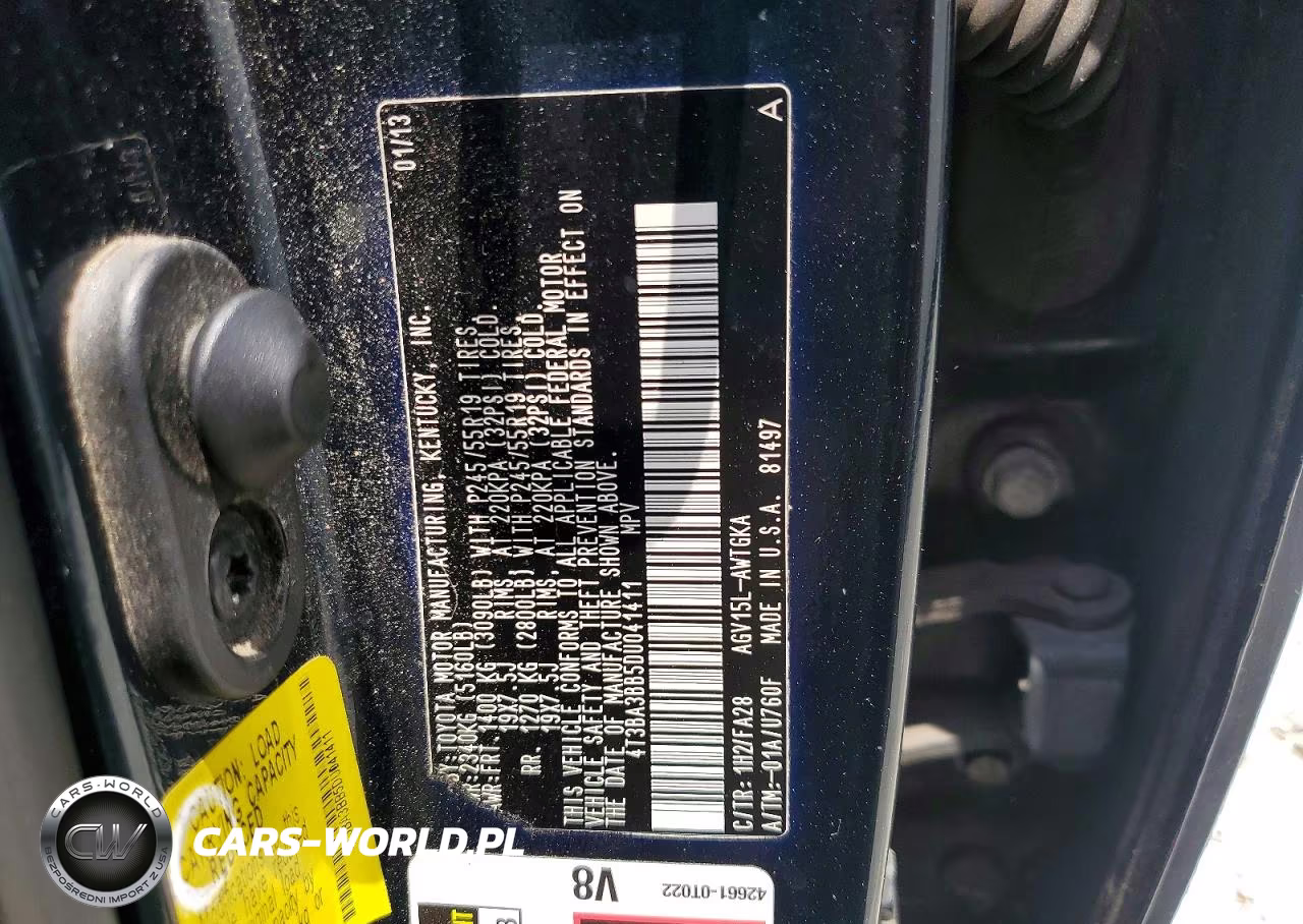 2013 Toyota Venza Le VIN:4T3BA3BB5DU041411 - 13