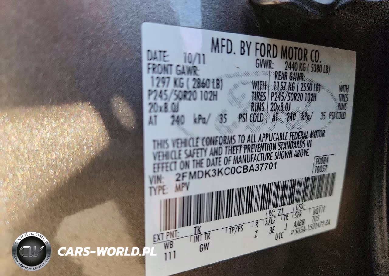 2012 Ford Edge Limited VIN:2FMDK3KC0CBA37701 - 13