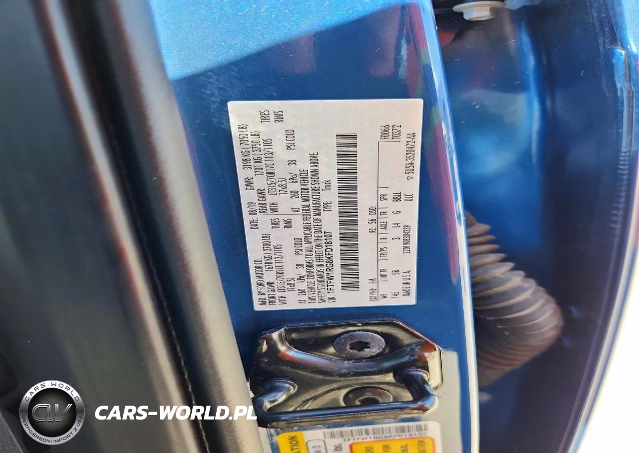 2019 Ford F150 Raptor VIN:1FTFW1RG8KFD18107 - 12