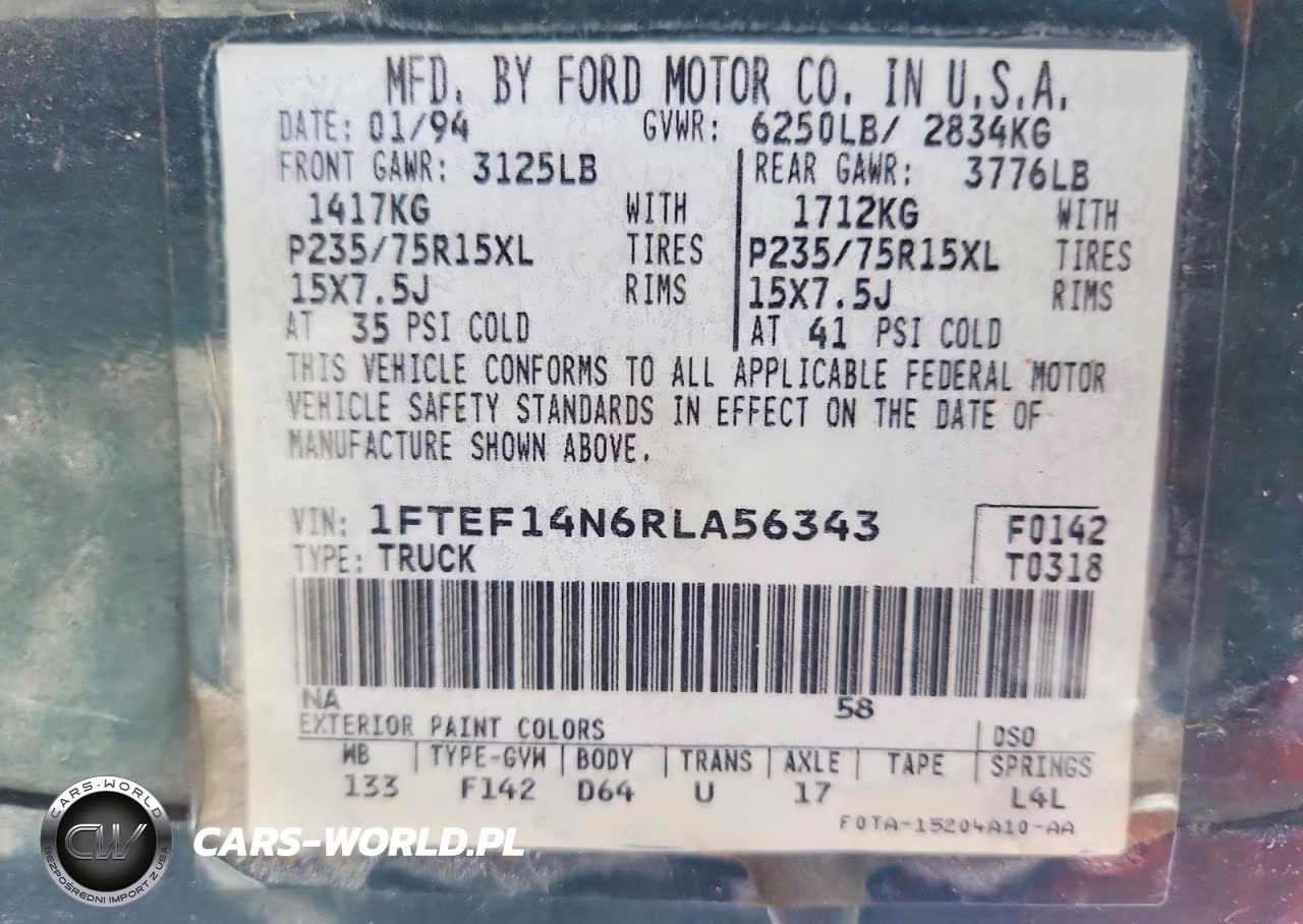 1994 Ford F-150 VIN:1FTEF14N6RLA56343 - 12
