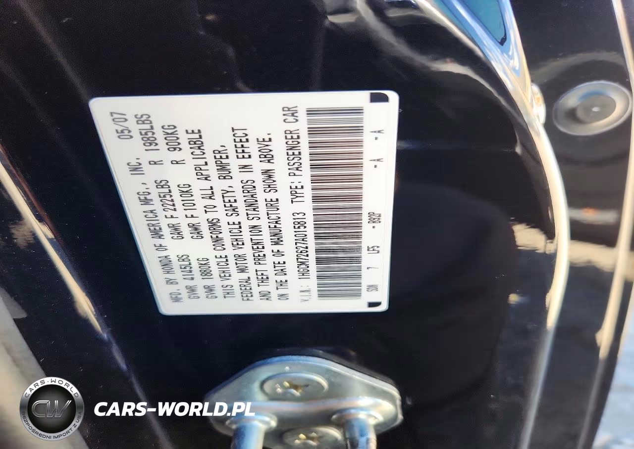 2007 Honda Accord Ex VIN:1HGCM72627A015813 - 13