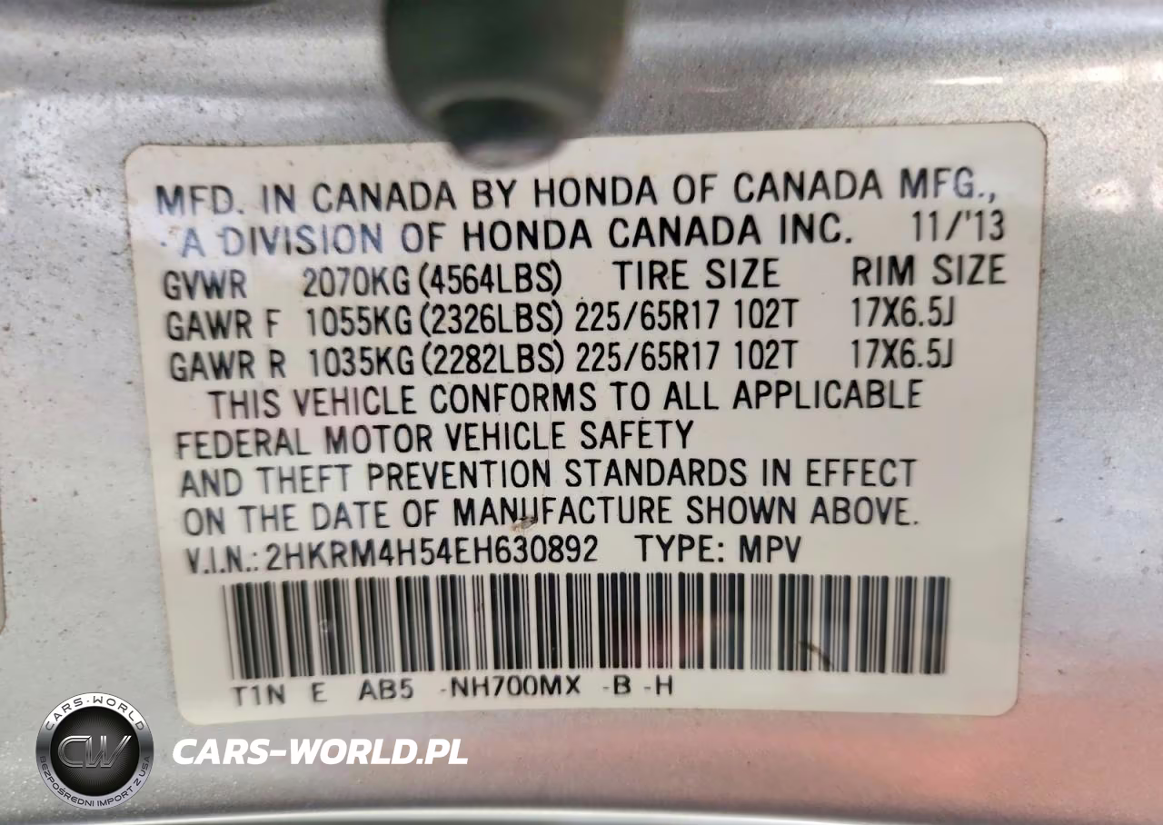 2014 Honda Cr-V Ex VIN:2HKRM4H54EH630892 - 13
