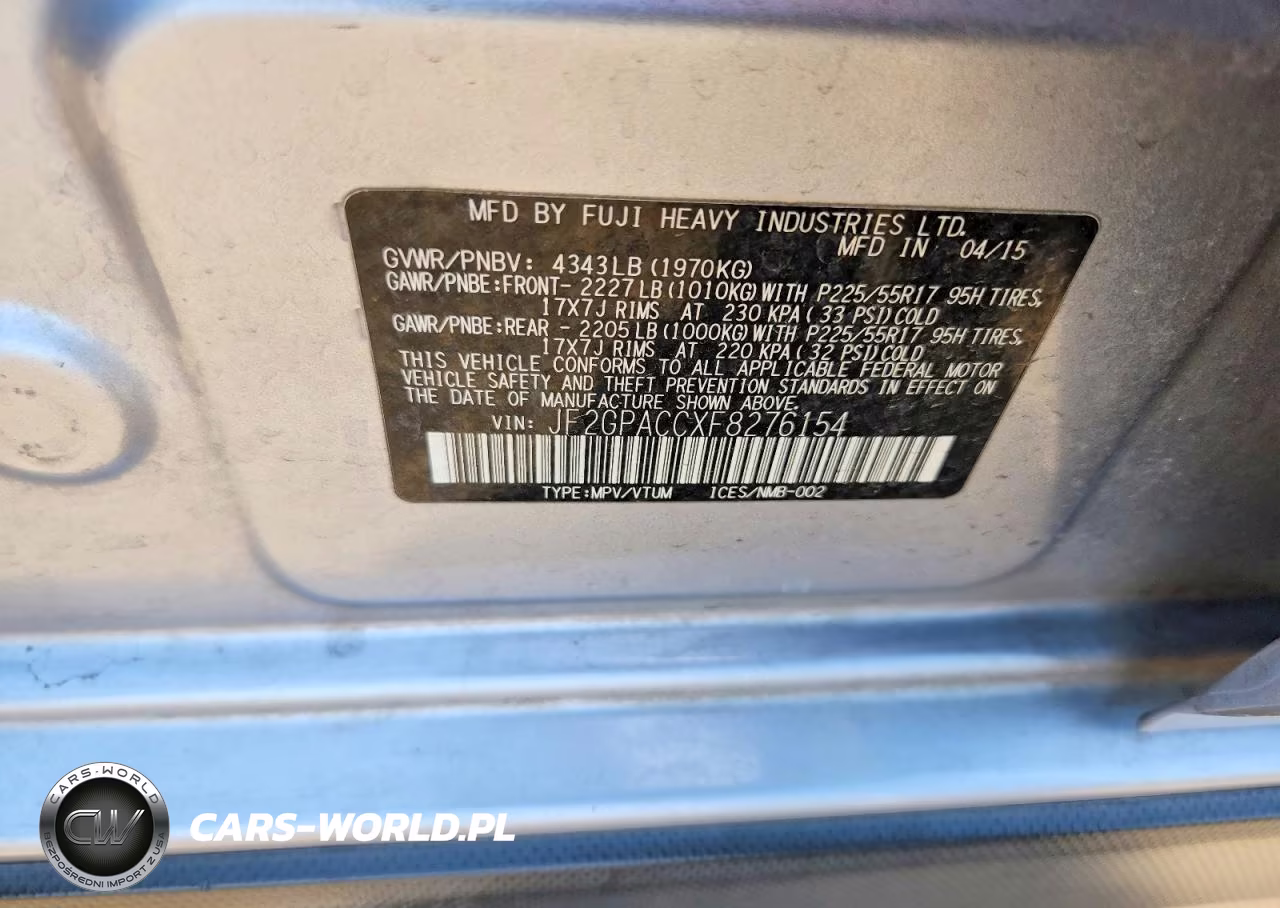 2015 Subaru Xv Crosstrek 2.0 Premium VIN:JF2GPACCXF8276154 - 12