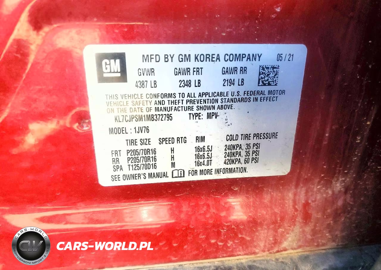 2021 Chevrolet Trax 1Lt VIN:KL7CJPSM1MB372795 - 13