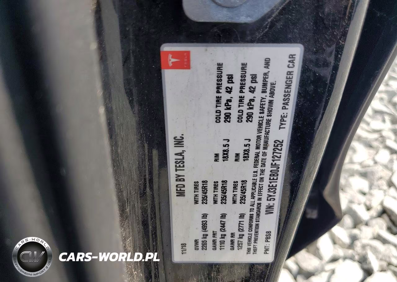 2018 Tesla Model 3 VIN:5YJ3E1EB0JF127252 - 12