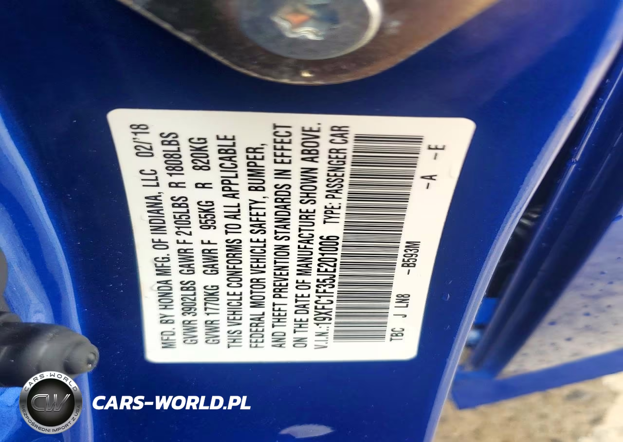 2018 Honda Civic Ex VIN:19XFC1F35JE201006 - 12