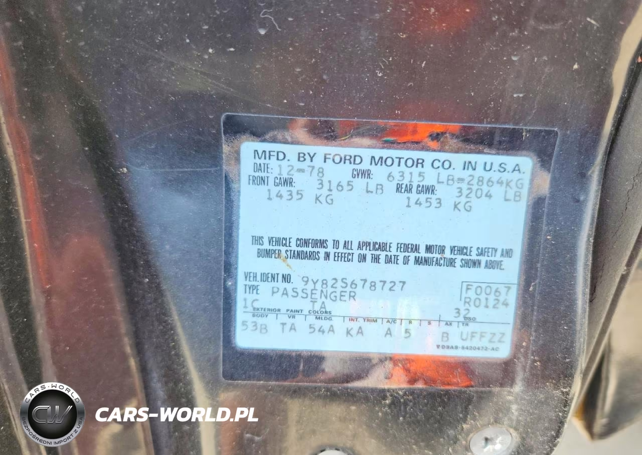 1979 Lincoln Continentl VIN:9Y82S678727 - 12
