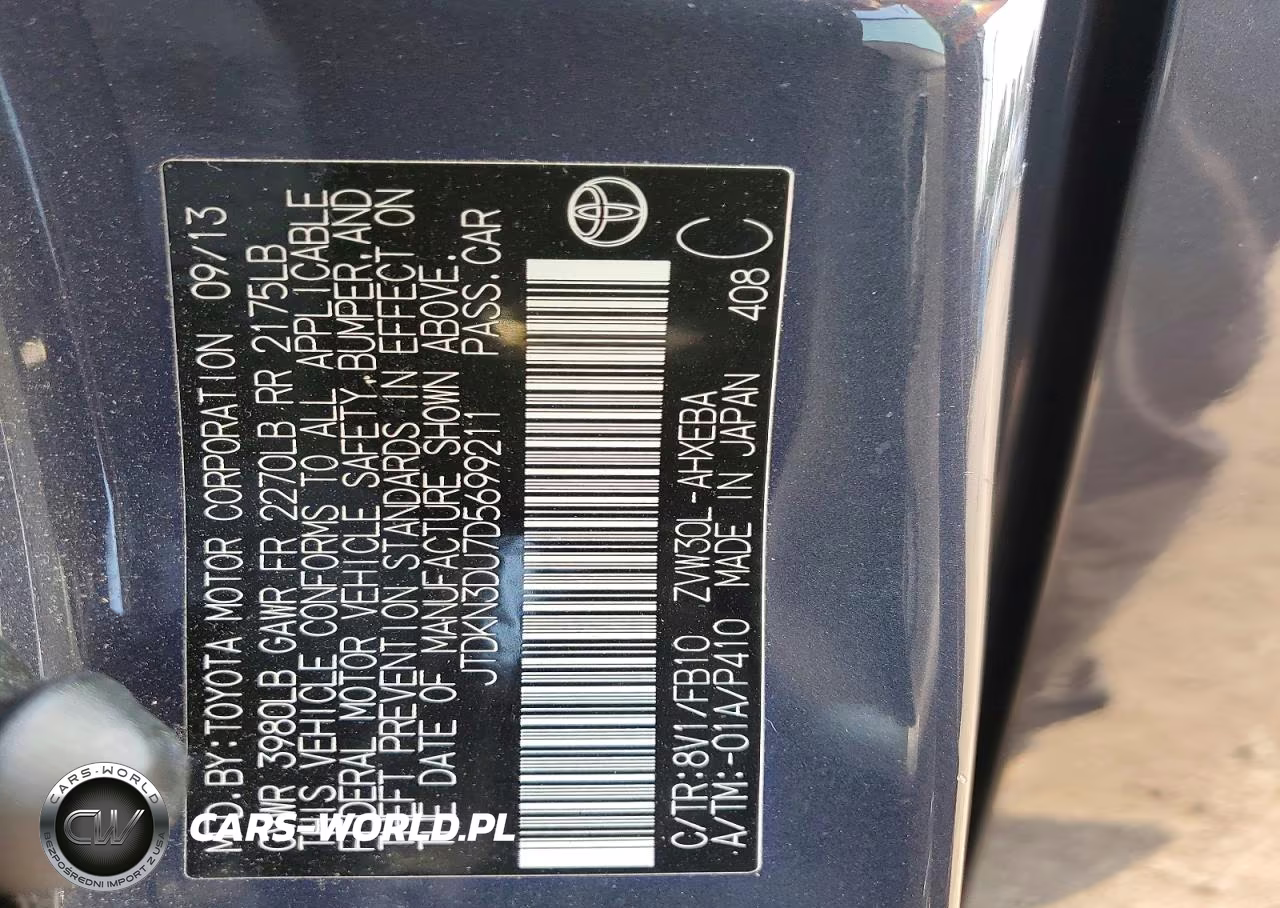 2013 Toyota Prius Two VIN:JTDKN3DU7D5699211 - 12