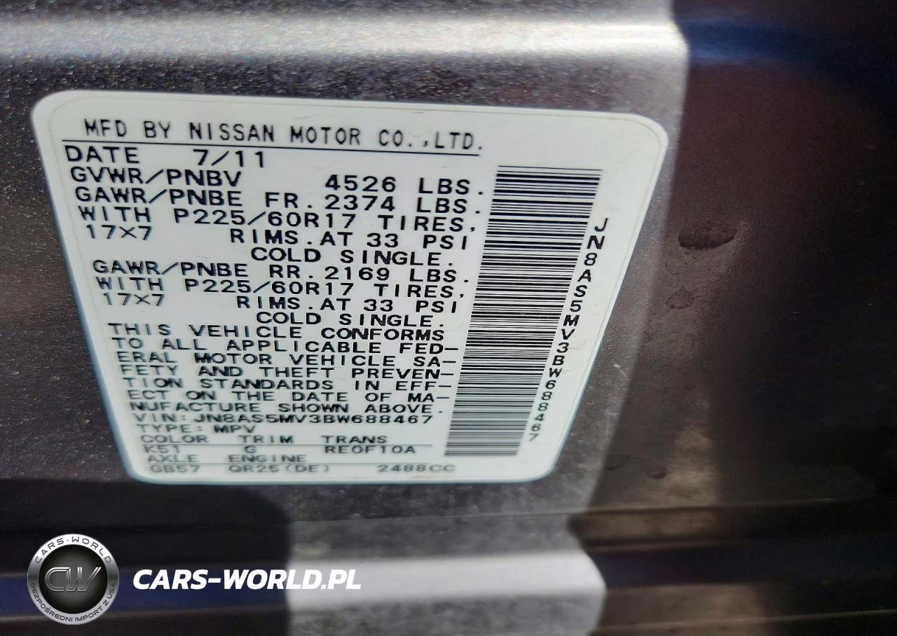 2011 Nissan Rogue S VIN:JN8AS5MV3BW688467 - 12