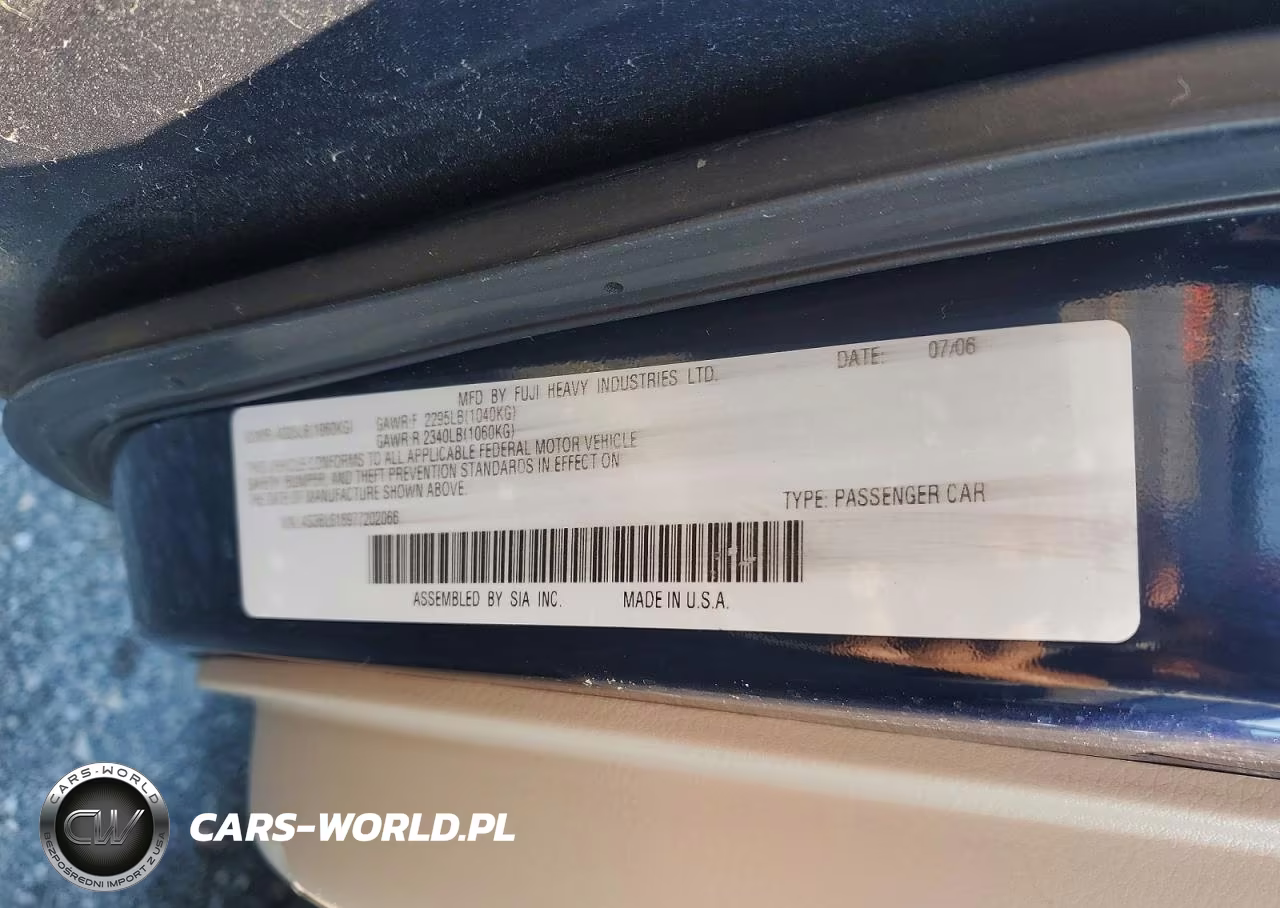 2006 Subaru Legacy 2.5I Limited VIN:4S3BL626X67219696 - 12