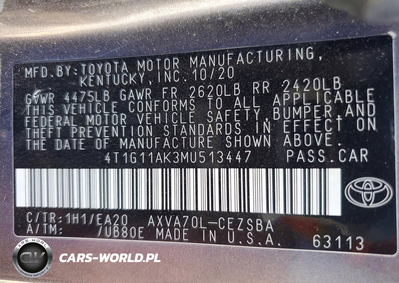 2021 Toyota Camry Se VIN:4T1G11AK3MU513447 - 12