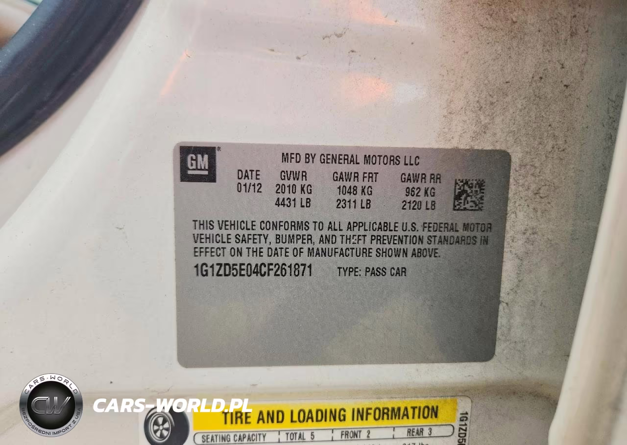 2012 Chevrolet Malibu 2Lt VIN:1G1ZD5E04CF261871 - 12