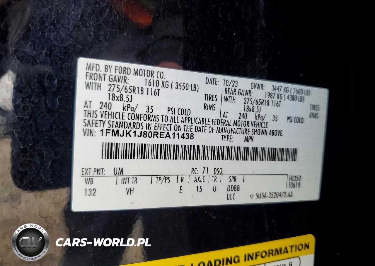 2024 Ford Expedition Max Xlt VIN:1FMJK1J80REA11438 - 13