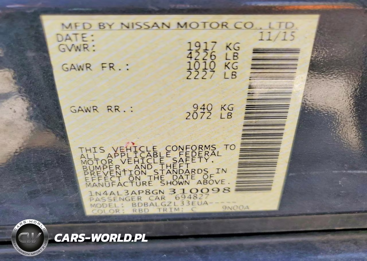 2016 Nissan Altima 2.5 S VIN:1N4AL3AP8GN310098 - 13