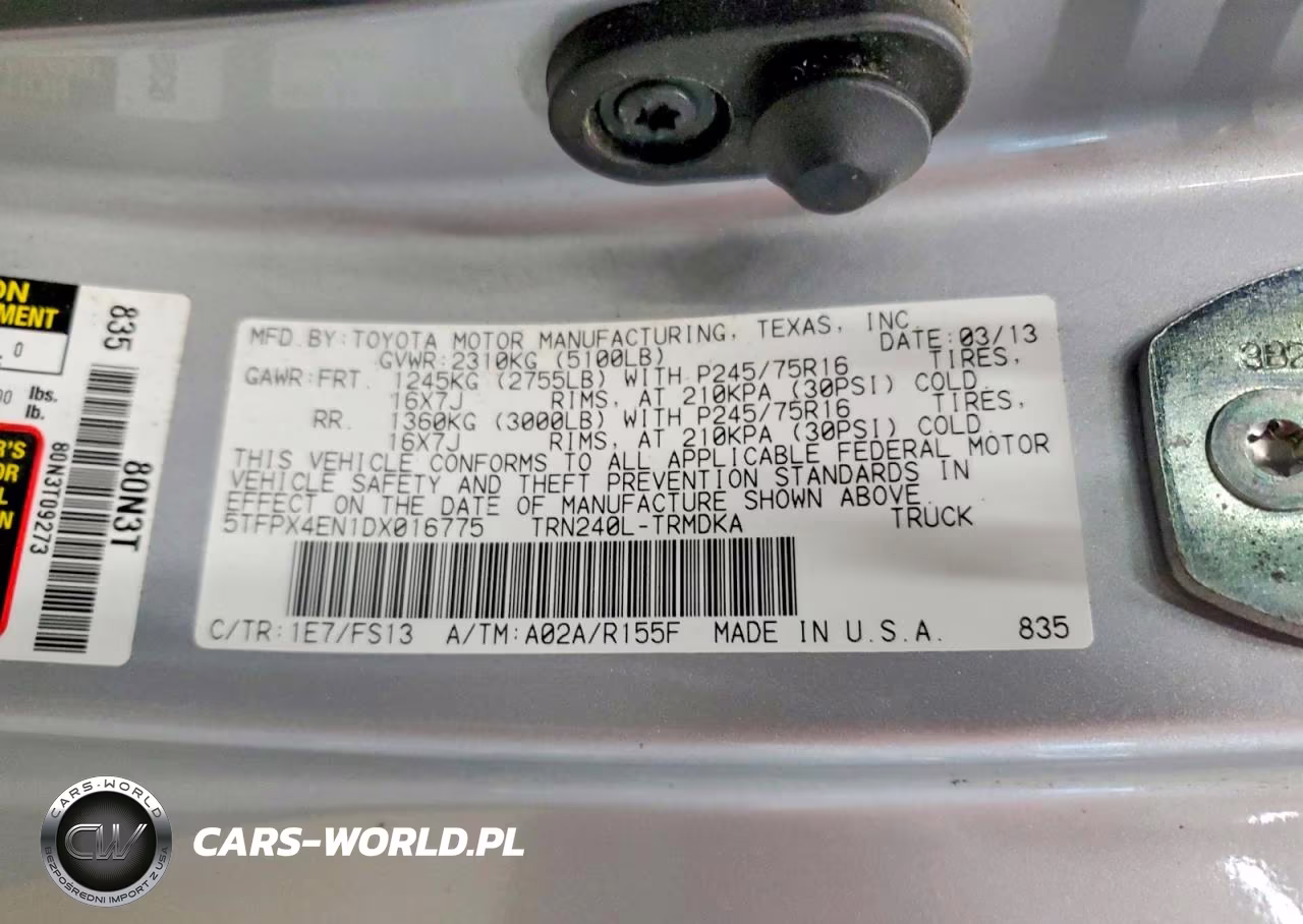 2013 Toyota Tacoma Base VIN:5TFPX4EN1DX016775 - 12