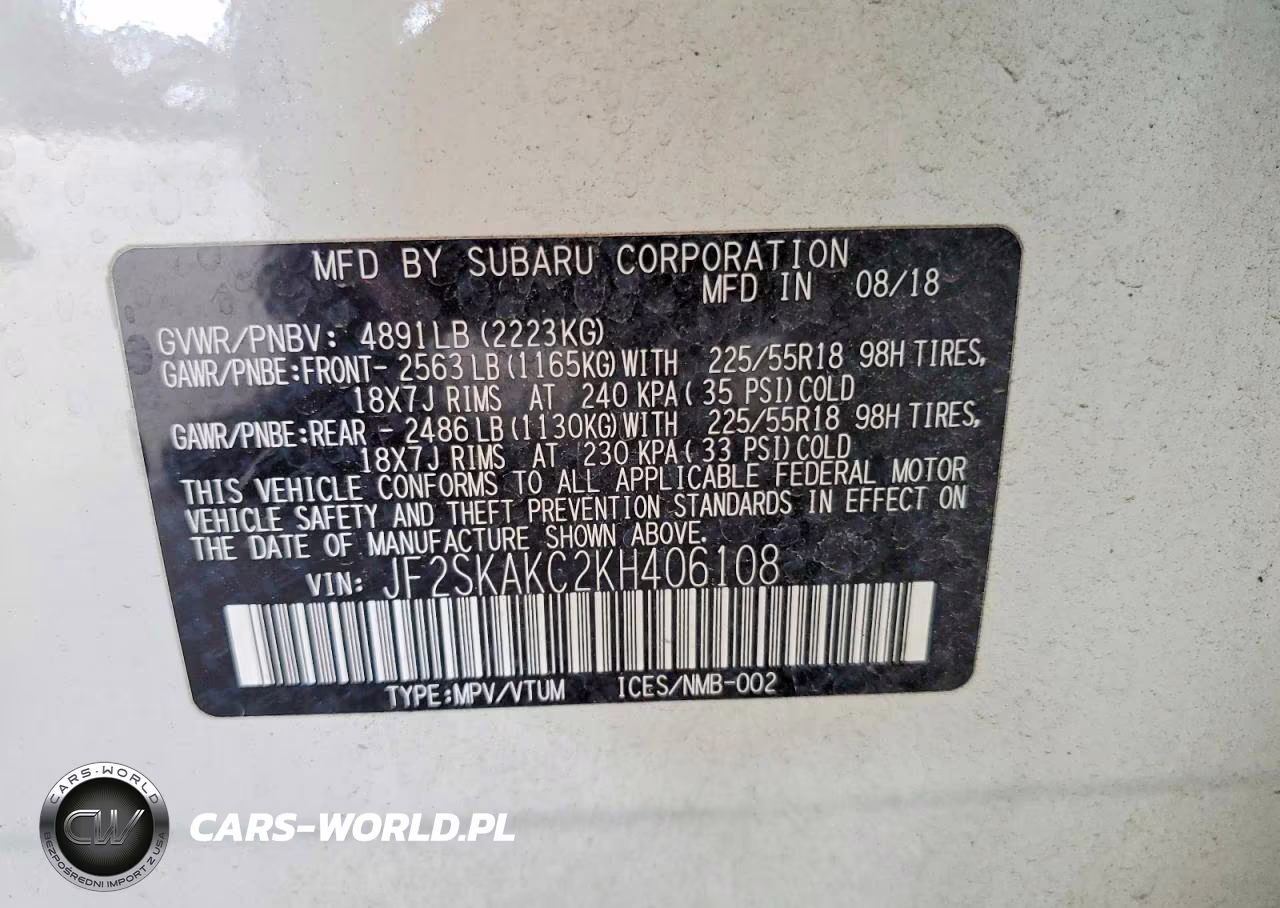 2019 Subaru Forester Sport VIN:JF2SKAKC2KH406108 - 12