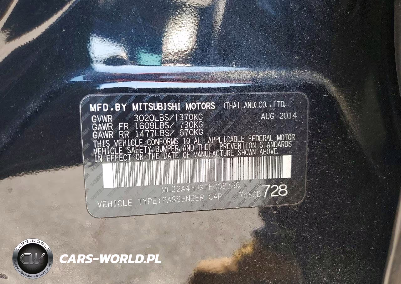 2015 Mitsubishi Mirage Es VIN:ML32A4HJXFH008758 - 12