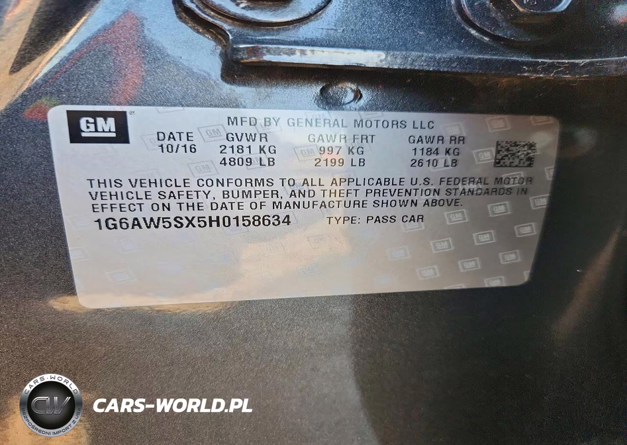 2017 Cadillac Cts VIN:1G6AW5SX5H0158634 - 12