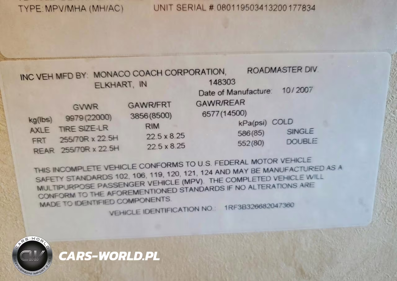 2008 Holidmbler Recreational Vehicle (Rv) VIN:1RF3B326682047360 - 10