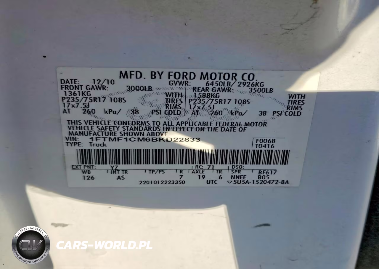 2011 Ford F150 VIN:1FTMF1CM6BKD22833 - 12