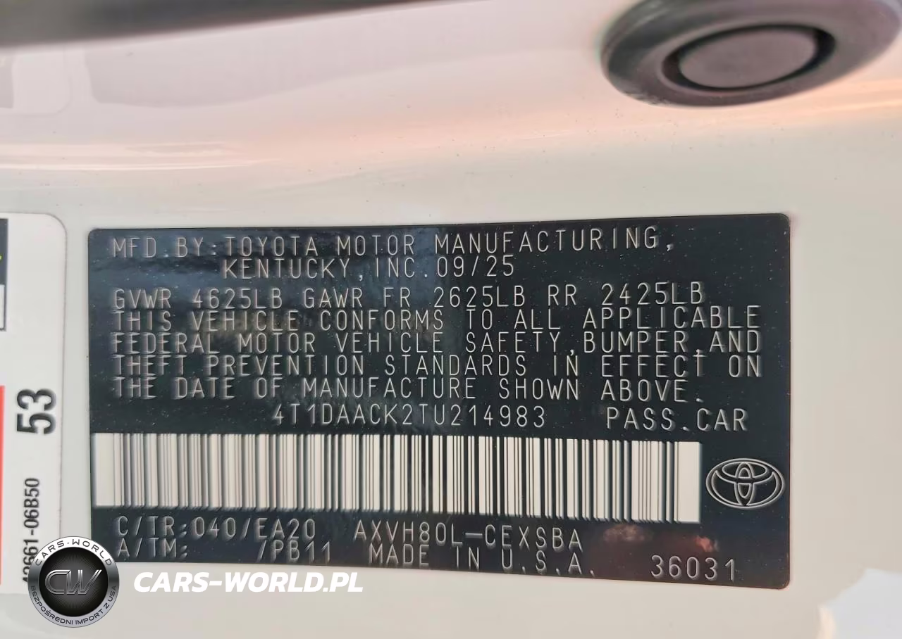 2026 Toyota Camry Se VIN:4T1DAACK2TU214983 - 12