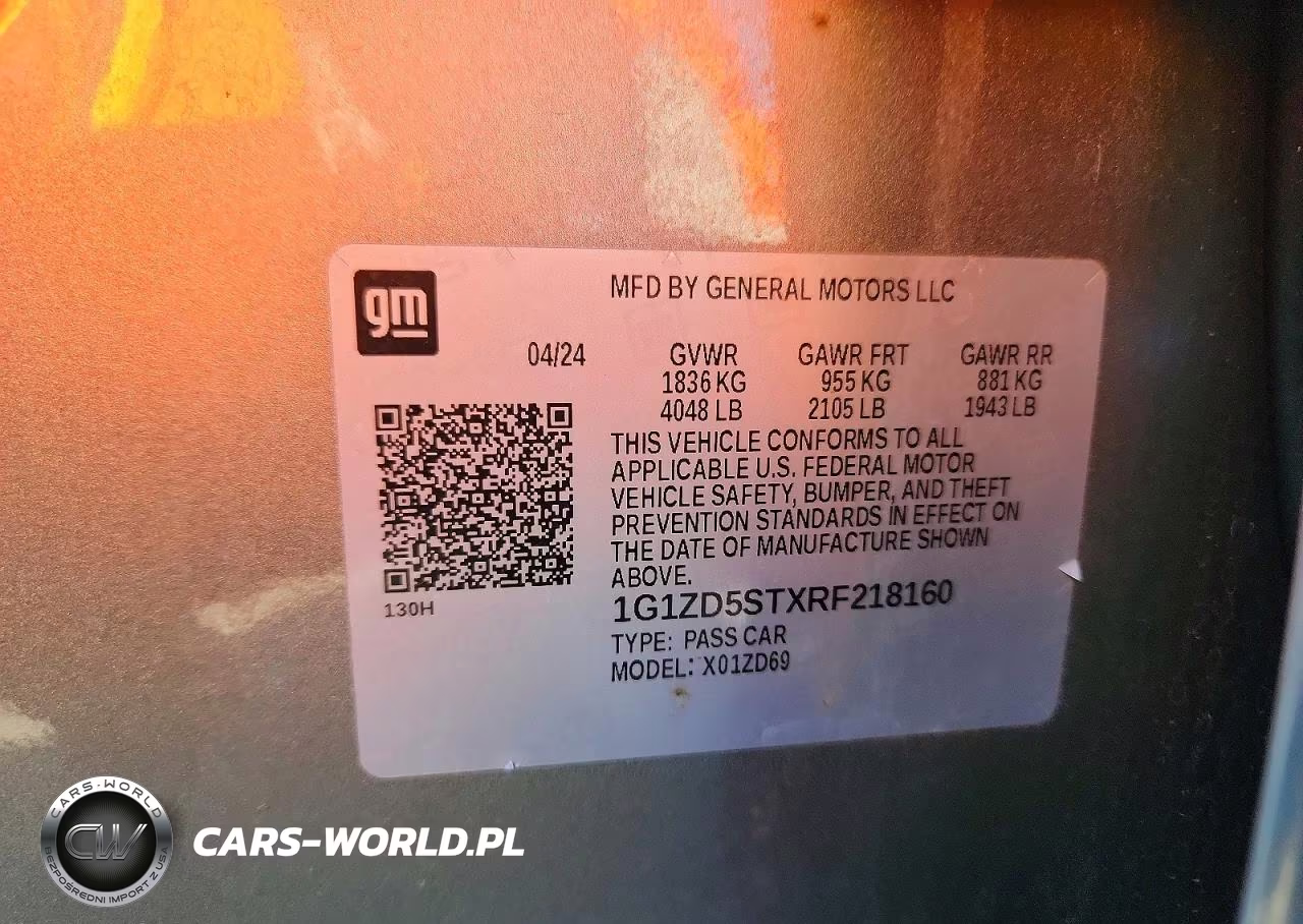 2024 Chevrolet Malibu Lt VIN:1G1ZD5STXRF218160 - 13