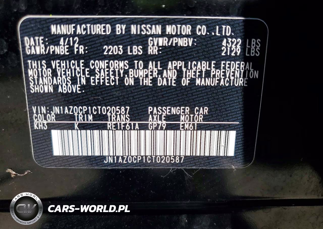 2012 Nissan Leaf Sv VIN:JN1AZ0CP1CT020587 - 12