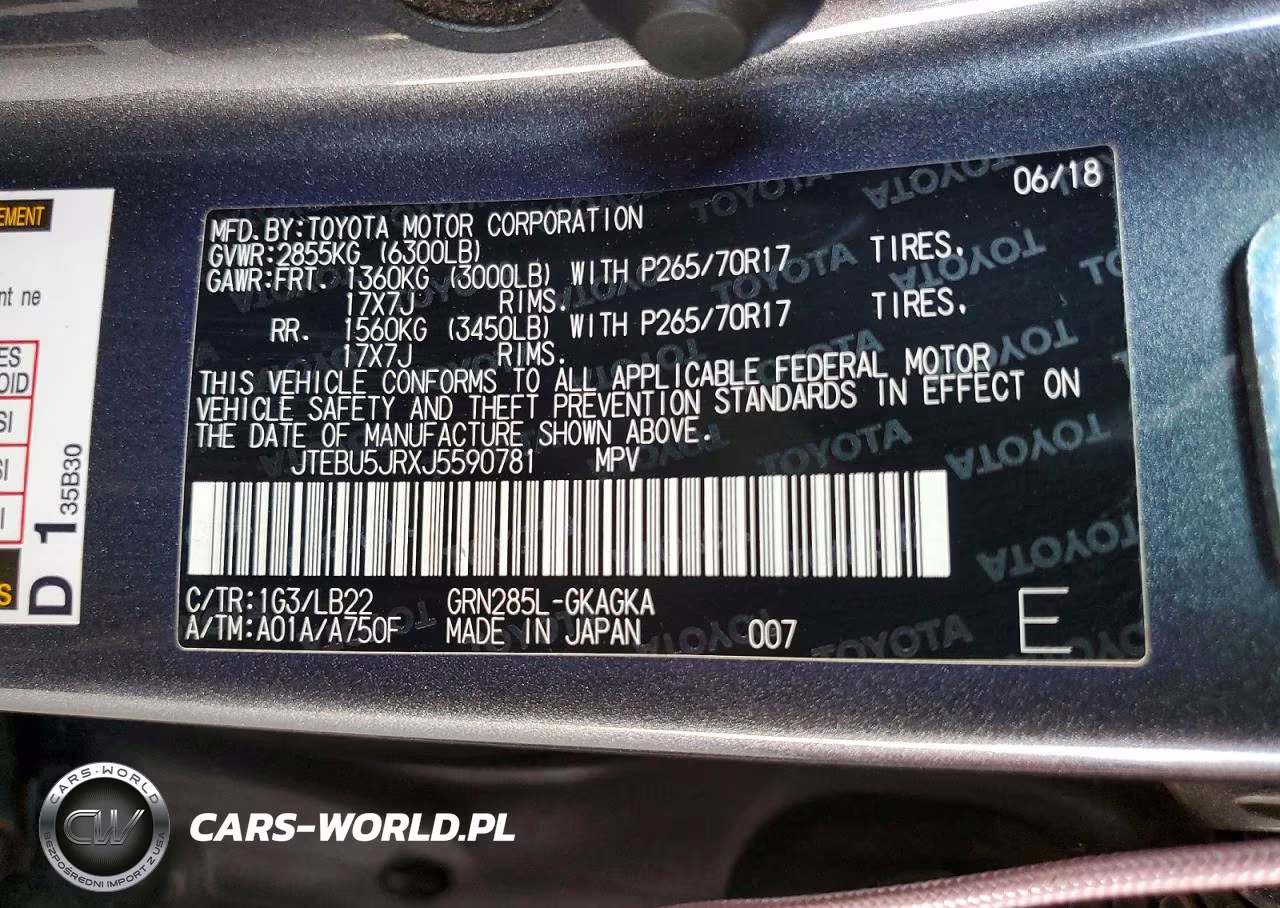 2018 Toyota 4Runner Sr5 Premium VIN:JTEBU5JRXJ5590781 - 12