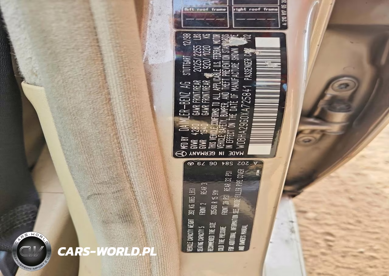 1999 Mercedes-Benz 280C VIN:WDBHA29G0XA725841 - 12