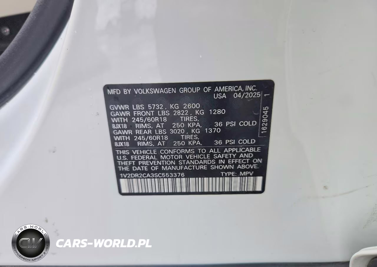 2025 Volkswagen Atlas Se VIN:1V2DR2CA3SC553376 - 13
