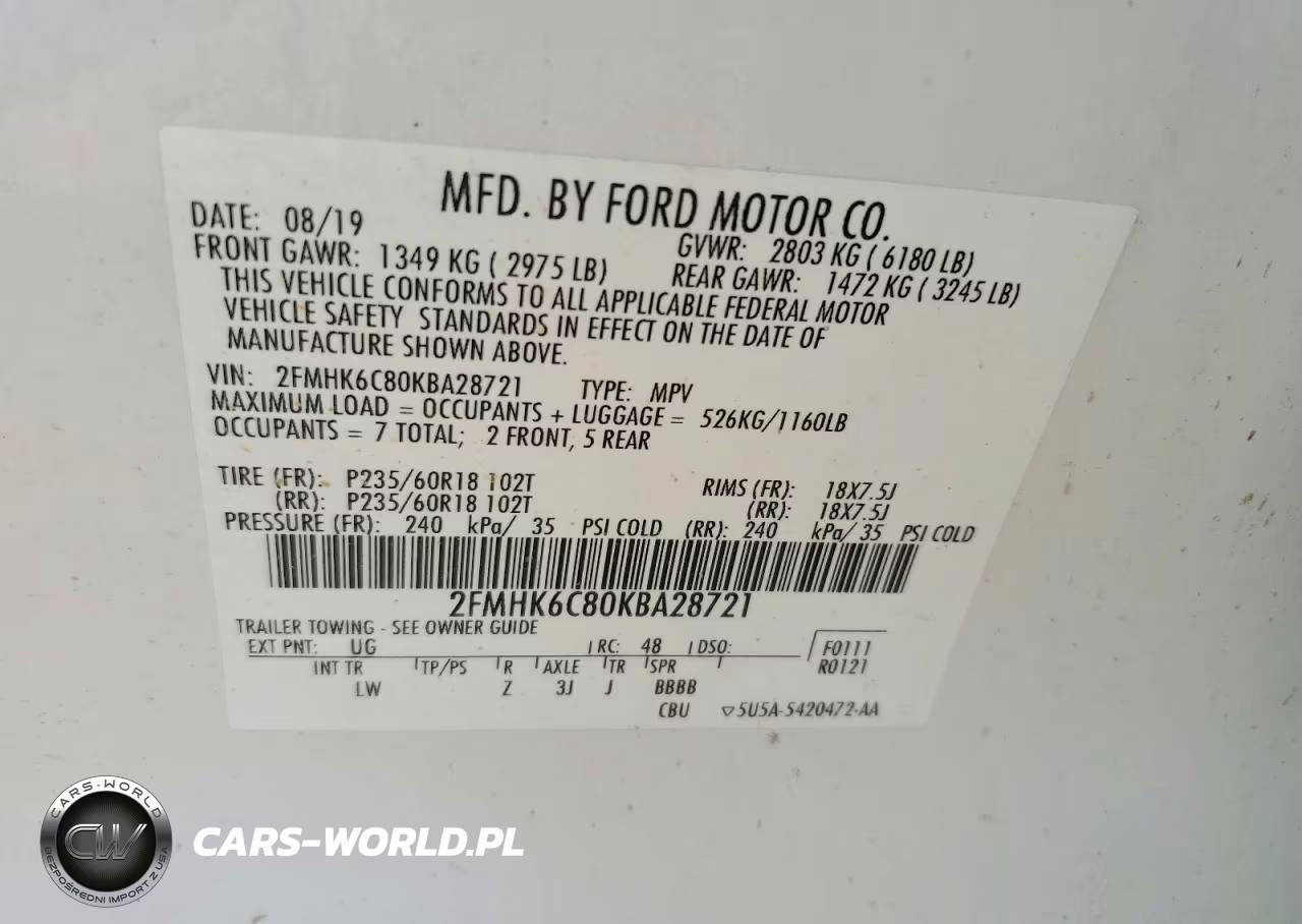 2019 Ford Flex Sel VIN:2FMHK6C80KBA28721 - 14