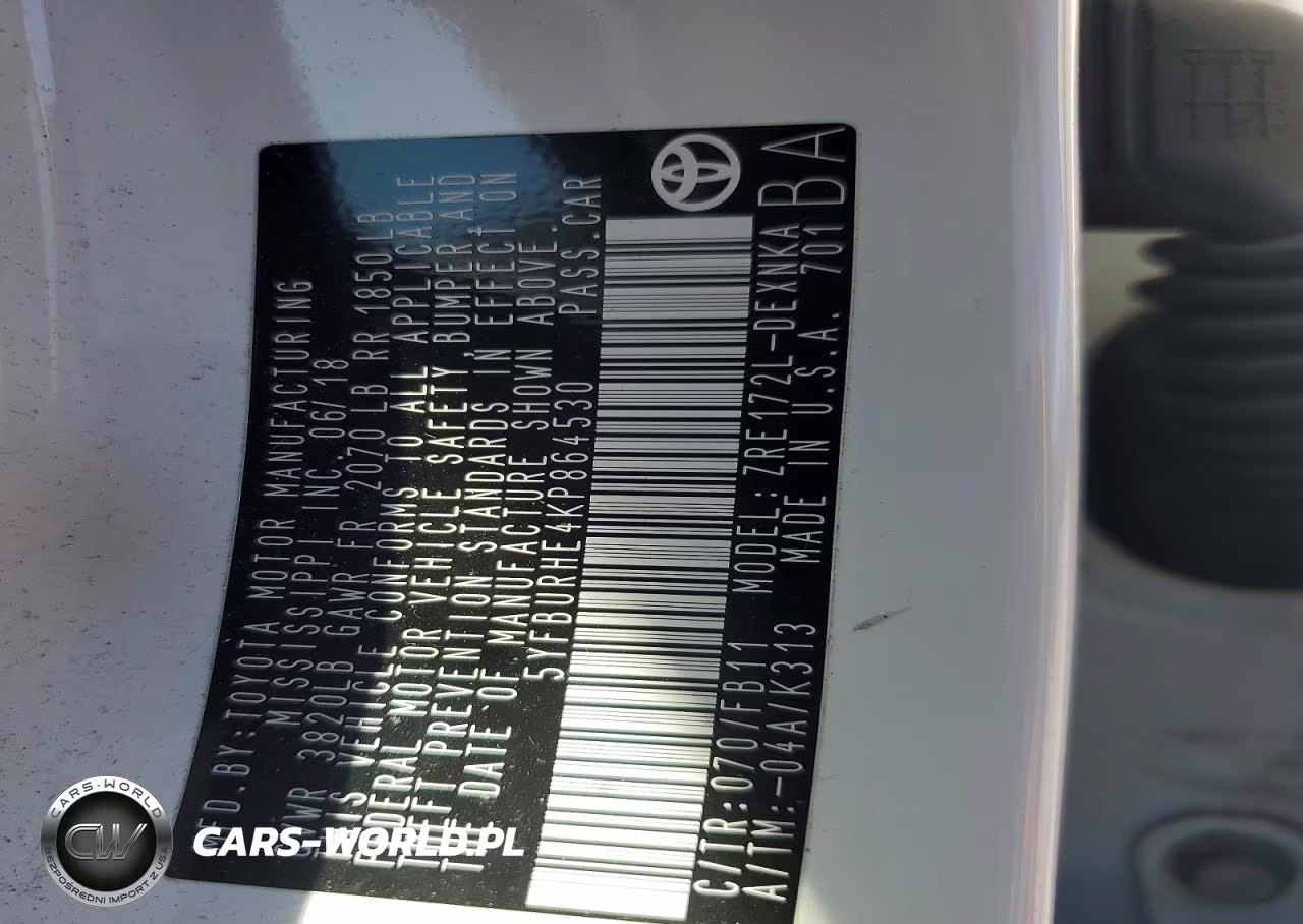 2019 Toyota Corolla Le VIN:5YFBURHE4KP864530 - 12