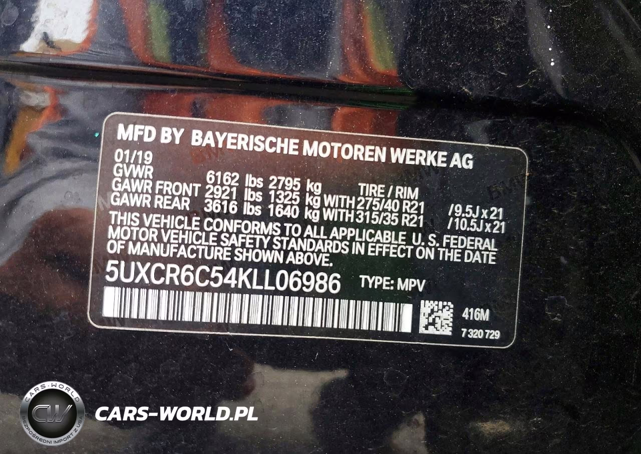 2019 BMW X5 xDrive40I VIN:5UXCR6C54KLL06986 - 14