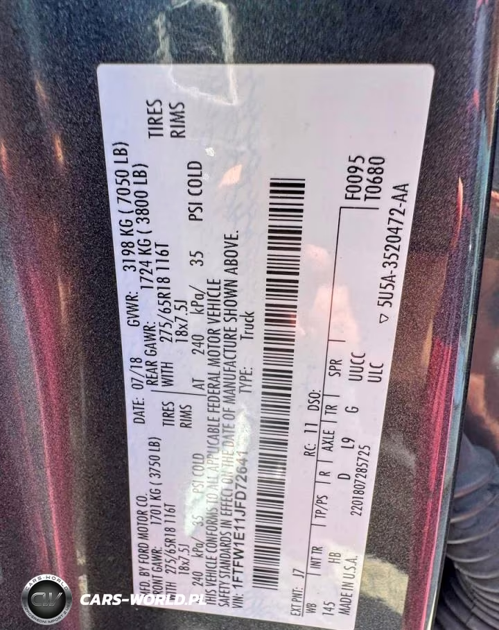2018 Ford F150 Supercrew VIN:1FTFW1E11JFD72641 - 14
